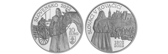 Issue day - €10 silver collector euro coin 220th anniversary of the start of Slovak emigration to Kovačica