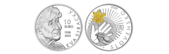 Pozvánka - predaj 10€ minca - Eva Siracká - 100. výročie narodenia - 4.5.2026