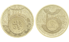 Zlatá medaila - 100. výročie razby prvej Československej 5-koruny