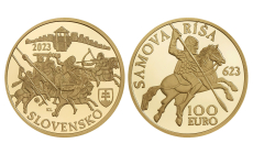 Zlatá minca 100€ (2023) proof - Vznik Samovej ríše - 1400.výročie