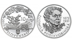 Minca Ag 10€/2022 proof - Ľudmila Podjavorinská - 150.výročie narodenia