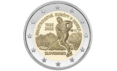 Pamätná minca 2€ (2025) - Prvý medzinárodný športový turnaj na území SR - Majstrovstvá Európy v hokeji - 100.výročie