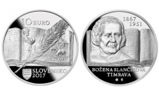 Minca Ag 10 €/2017 proof "Božena Slančíková-Timrava – 150. výročie narodenia"