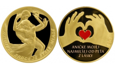 Zlatá medaila s personalizáciou - Pre zaľúbených