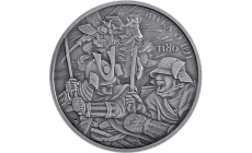 Strieborná minca 2 Dollars - Bitka pri Uji (Japonsko - 12 st.) Šogúni a Samuraji - Bitky v dejinách sveta