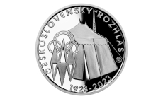 Strieborná minca 200 Kč (2023) Proof - Zahájenie pravidelného vysielania Československého rozhlasu