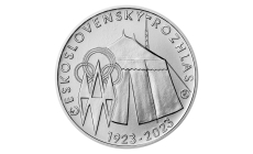 Strieborná minca 200 Kč (2023) BU - Zahájenie pravidelného vysielania Československého rozhlasu