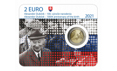 Zberateľská karta 2€/2021 - Alexander Dubček - 100.výročie narodenia