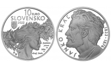 Strieborná minca 10€ (2022) proof - Janko Kráľ - 200.výročie narodenia