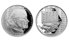 Strieborná minca 200 Kč/2022 proof Gregor Mendel