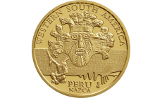 Zlatá minca 100 Francs CFA - Peru - Rituálne masky regiónov sveta