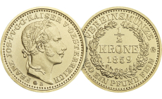 Zlatá medaila - Kremnické razby Františka Jozefa - spolková 1/2 koruna 1859