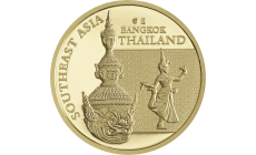 Zlatá minca - 100 Francs CFA - Thajsko - Rituálne masky regiónov sveta III.