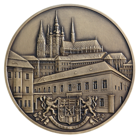 Bronzová medaila - 100.výročie začatia razby prvej československej jednokorunovej mince - reverz