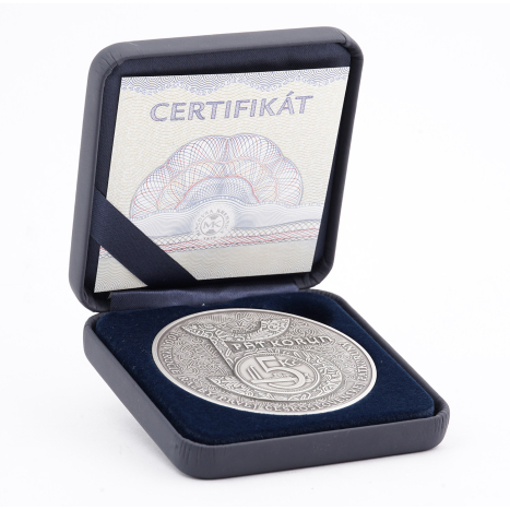 Strieborná medaila - 100. výročie razby prvej Československej 5-koruny