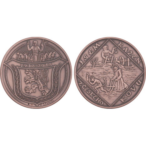  SADA MEDAILI CU - JSEM RAŽEN - 100.výročie vzniku ČSR, 1918 - 2018 - skúšobná razba