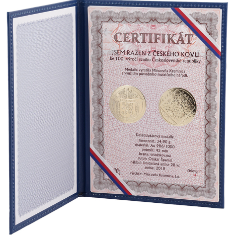 SADA MEDAILI AU - JSEM RAŽEN - 100.výročie vzniku ČSR, 1918 - 2018