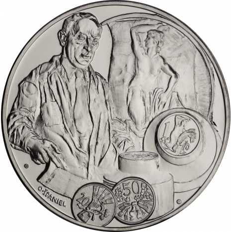 Medaila Ag pokovená ródiom 100.výročie začatia razby československých mincí