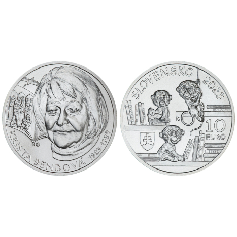 Minca strieborná 10€ 2023 - Krista Bendová - 100.výročie narodenia