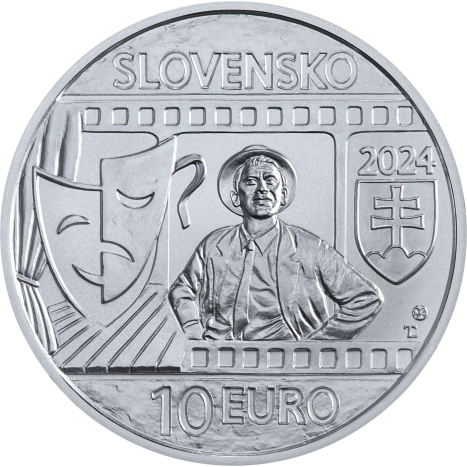 Strieborná minca 10€ (2024) BU - Jozef Kroner - 100.výročie narodenia