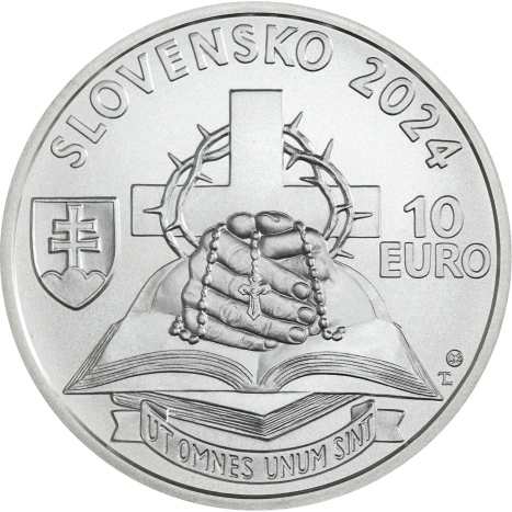 Strieborná minca 10€ (2024) BU - Ján Chryzostom Korec- 100.výročie narodenia