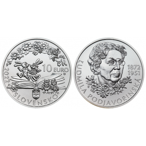 Strieborna minca 2022 10€ BU Ludmila Podjavorinská - 150.výročie narodenia