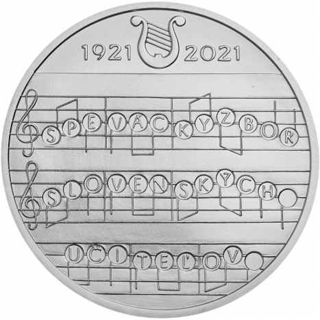 Strieborná minca 10 € (2021) BU -  Vznik Speváckeho zboru slovenských učiteľov - 100. výročie