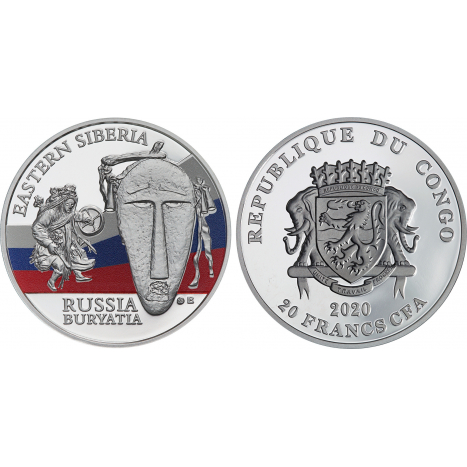 Minca Ag 20 Francs CFA Rituálne masky regiónov sveta - Rusko