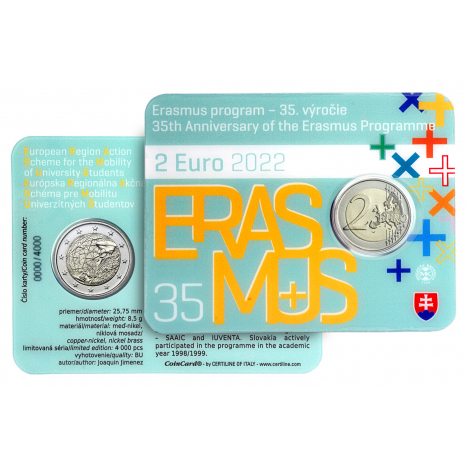 Zberateľská karta 2022 2€ Erasmus program - 35.výročie