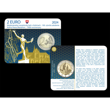 berateľská karta 2€ (2024) - Medzinárodný maratónsky beh v Košiciach - 100.výročie založenia