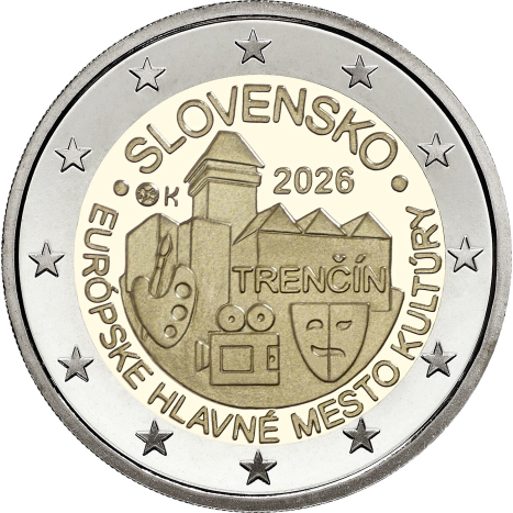 Pamätná minca 2€ (2026) - Európske hlavné mesto kultúry Trencín 2026