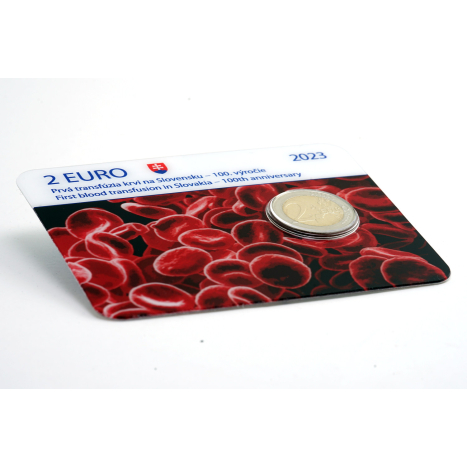 Zberateľská karta 2€ 2023 - Prvá transfúzia krvi na Slovensku - 100.výročie