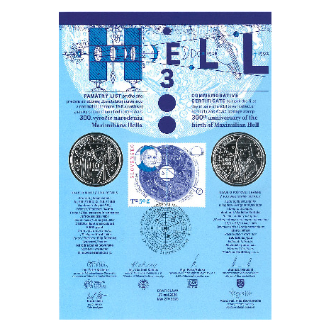 Pamätný list 10 €/2020 - Maximilián Hell - 300. výročie narodenia