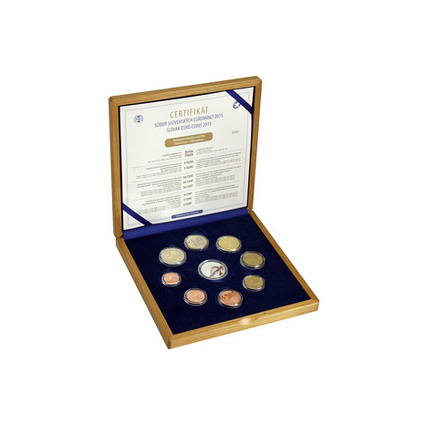 Coin set 2015 "Slovak Euro Coins 2015" proof like in wooden box