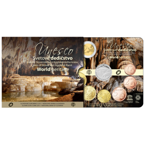 Súbor mincí 2017 "Prírodné pamiatky UNESCO na Slovensku "Jaskyne Slovenského krasu"