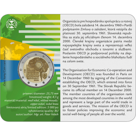 Zberateľská karta 2€/2020  Vstup SR do OECD - 20 výročie