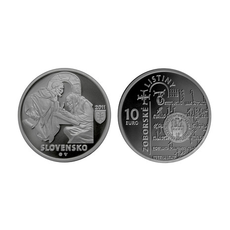 Minca Ag 10 €/2011- Zoborské listiny 900. výročie vzniku 
