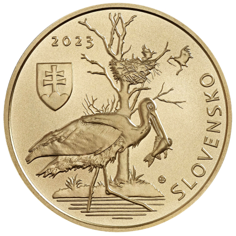 Minca 5€ (2023) - Bocian čierny