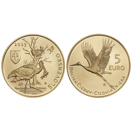 Minca 5€ (2023) - Bocian čierny