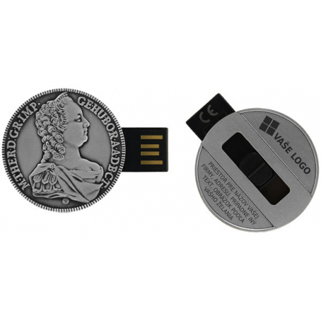 8 GB USB flash drive in shape of Medal SP - with own engraved text