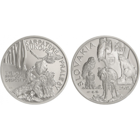 Set of medals "Non-minted versions of Slovak collector coins-10€ Carpathian 