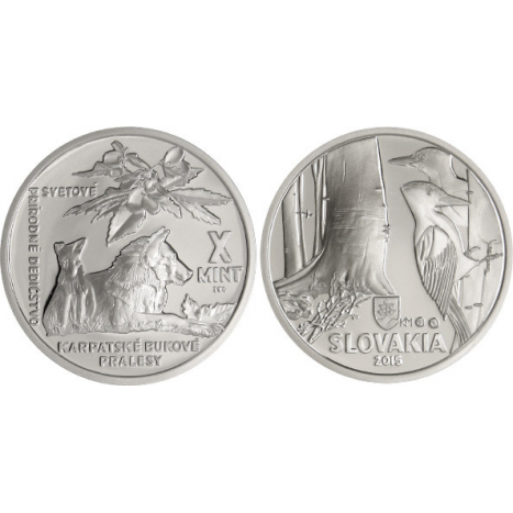 Set of medals "Non-minted versions of Slovak collector coins-10€ Carpathian 