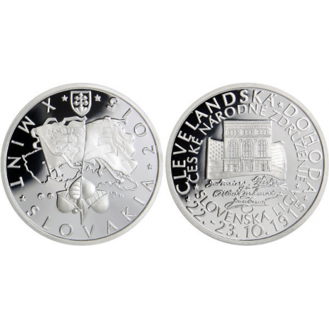 Medaily Ag "Nezrealizované motívy zberateľ.mincí - 10 € Clevelandská dohoda"