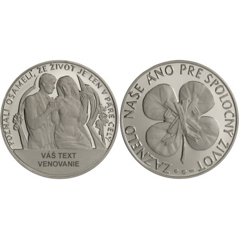 Medal silver "Marriage" personalized