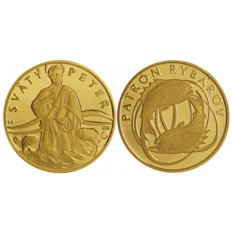 Medal gold "St. Peter - Patron Saint of Fishers"