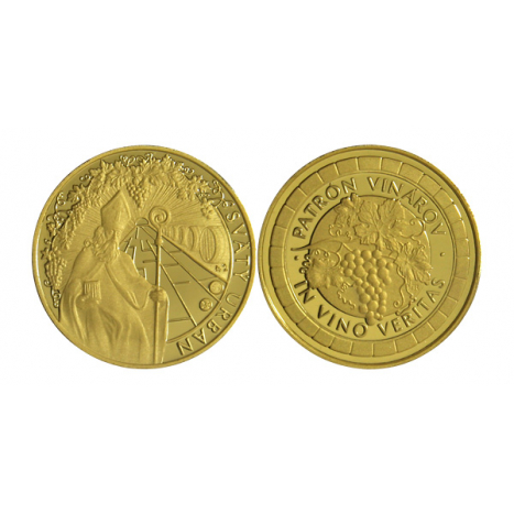 Medal gold  St. Urban - Patron Saint of winemakers and vineyards