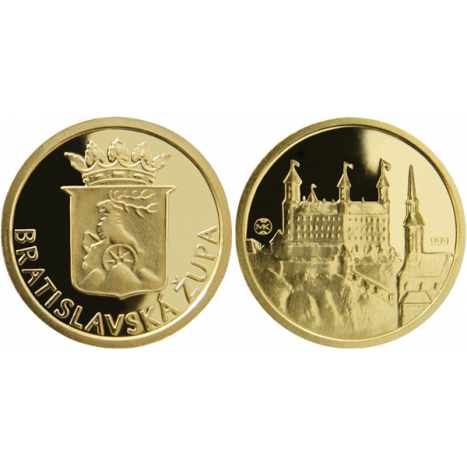 Medal gold - Historical districts in Slovakia - "Bratislava district"