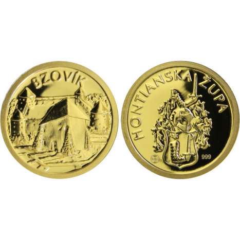 Medal gold - Historical districts in Slovakia - "Hont district"