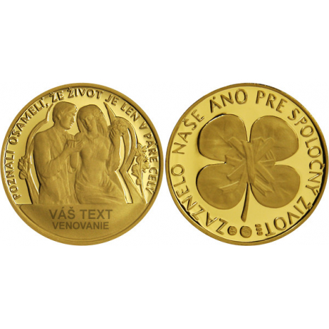 Medaila zlatá s personalizáciou - Uzavretie manželstva