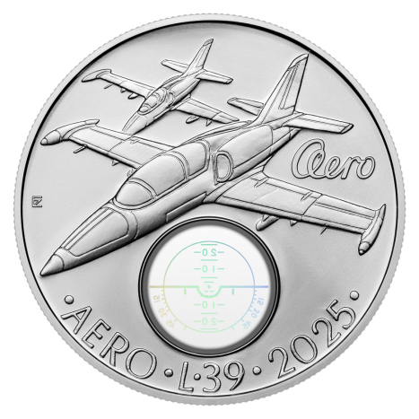 Strieborná minca 500 Kč (2025) - Albatros Aero L-39